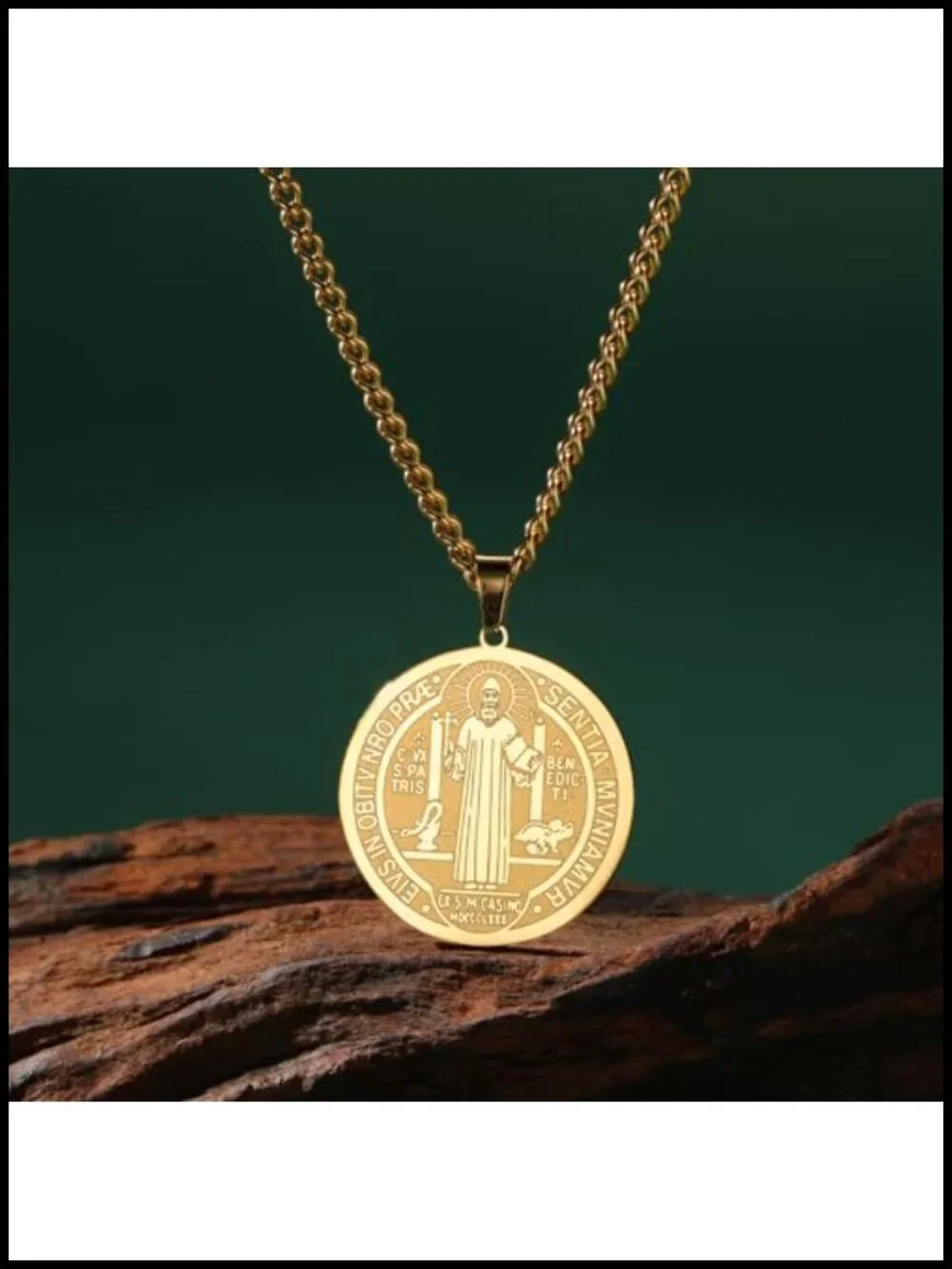Saint Benedict Medal Necklace Stainless Steel Catholic Exorcism Pendant